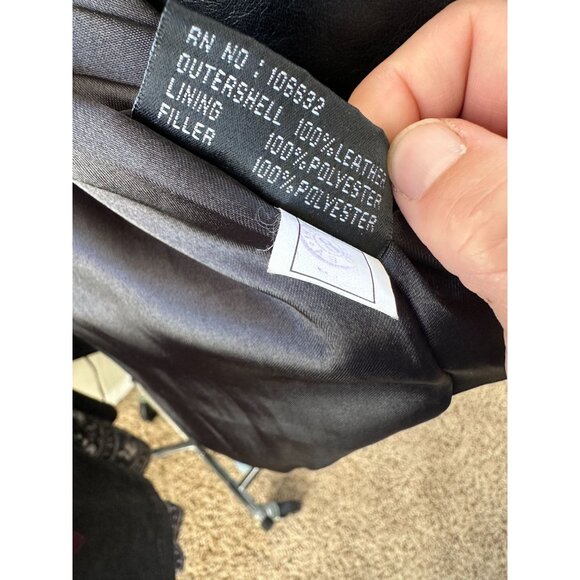 Hathaway Mens Black Leather Zip-Up Jacket Size XL Lightweight Vintage Style - Picture 9 of 11